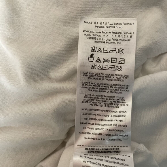 NEW GUESS WOMEN'S WHITE BEADED SHORT SLEEVE ROUND NECK PULLOVER T-SHIRT SIZE XL - Picture 10 of 13